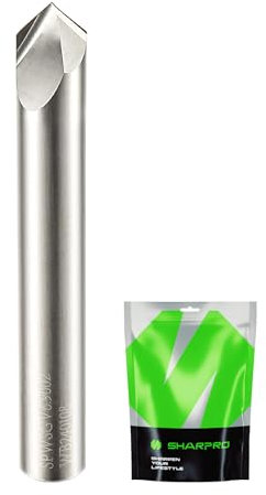 SHARPRO 90 Degree V Bit 1/4 Shank CNC, Engraving Bits for 2 Flute Groove Router bits on Wood, PVC, Plastic and Acrylic.