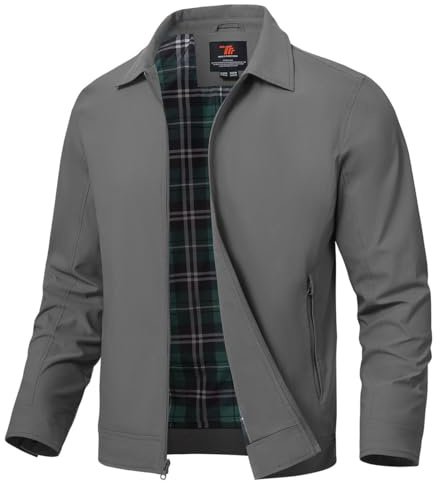 YSENTO Chaqueta bomber para hombre de verano, ligera, de entretiempo, chaqueta de aviador, cortavientos, chaqueta, gris oscuro, XXL