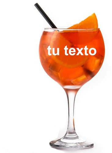 Lasernauten Copa de Gin Tonic Personalizada con Nombre o frase, Copa de Balón grabado Láser, Vaso cristal cóctel y cubata