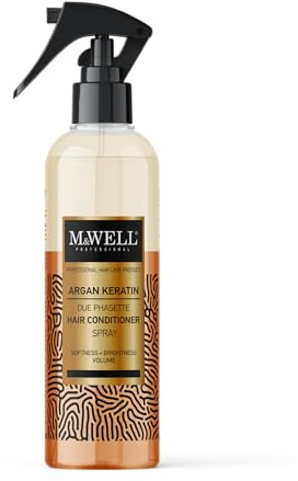 M&WELL Duophase Duophasette, spray balsamo per capelli, olio di argan, cheratina, balsamo a due fasi, levigatezza, volume 400 ml