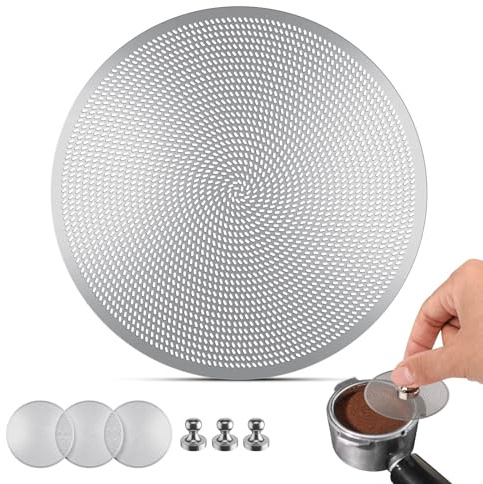 3 Pantallas Espresso 51 mm, puck screen de acero inoxidable, 0,2 mm ultrafinas, reutilizables, para cafeteras espresso de 51 mm como Cecotec, De’Longhi y CREATE