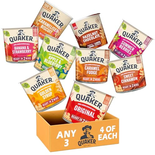 Quaker Oat So Simple Porridge Pot Custom Selection Any 3 Flavours, 12 Total