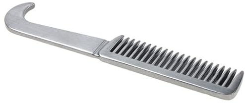 RLMVGBX Horse Mane and Tail Comb, Steel Grooming Comb for Detangling Knots Loose Undercoat, Smooth Edge Equestrian Grooming Tool