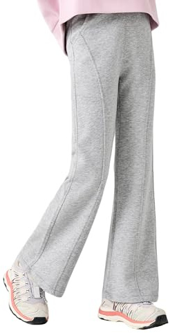 Hoseay Pantalones Deportivos Niñas, Cintura Alta Algodón Pantalón 7-14 Años | Suaves, Pantalón Chándal Acampanados, Transpirables Jogger, Corte de Bota, con Bolsillos, Casual Colegio para Infantil