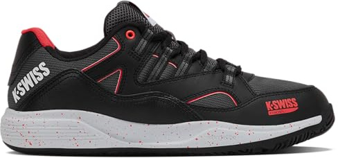 K-Swiss TURA Team Padel Tennis Shoe, Svart/Micro Chip/Neon Lava, 45 EU