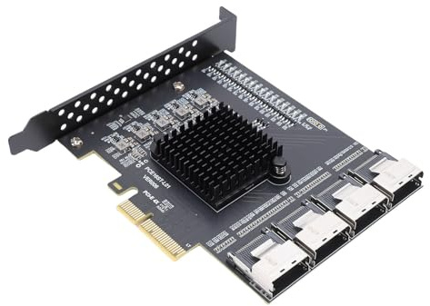 Luocute PCIE Till 4-portars MINI SAS SFF 8087-adapter, PCIE 3.0 X4-expansionskort med Hot Swap och NCQ-stöd, för 10 11 2003 och -system