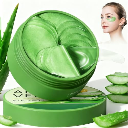 60 PCS Parches Ojos Bolsas y Ojeras,Parches Antiojeras y Bolsas Aloe Vera,Eye Patches Colágeno,Hidratante Anti Edad, Mejora las líneas finas y combate el envejecimiento