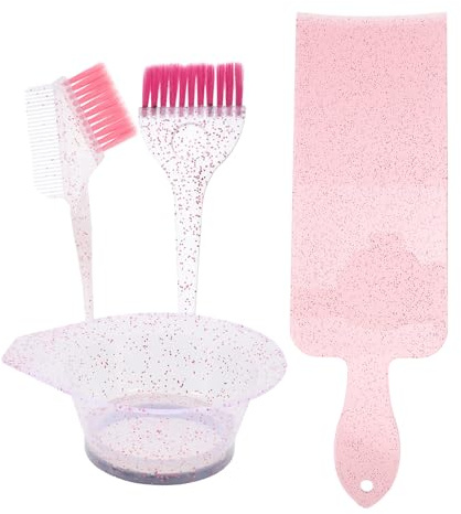 LOORGVEL Kit de Tinte Cabello Brocha y Cuenco Rosa Recipiente para Mezclar Tinte Tamaño Cómodo y Diseño para Uso Doméstico en Cuidado Capilar