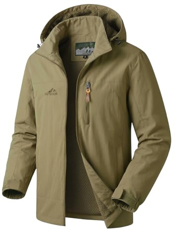 Muwodkdn Veste Coupe Vent Homme en Softshell Extérieur avec Capuche | Veste Imperméable Homme Fermeture Eclair Léger Sport Outdoor Manteau Homme Mi Saison pour Voyage Randonnée