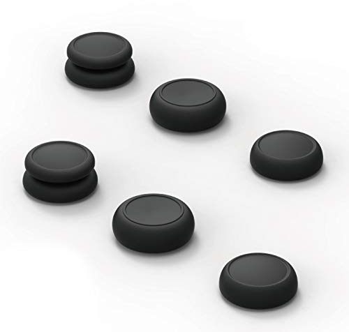 Skull & Co. Skin, CQC and FPS Thumb Grip Set Joystick Cap Analog Stick Cap for Nintendo Switch and Switch OLED Joy-Con Controller - Black, 3 Pairs(6pcs)