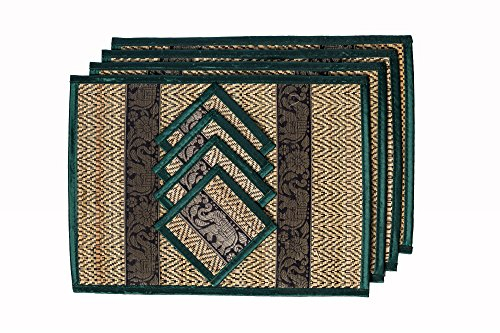 CCcollections Handgewebte Weiden-Platzsets & Untersetzer – Hitzebeständiges, leicht zu reinigendes Tischset – Abwischbare Platzsets mit langlebiger thailändischer Handwerkskunst für den Alltag
