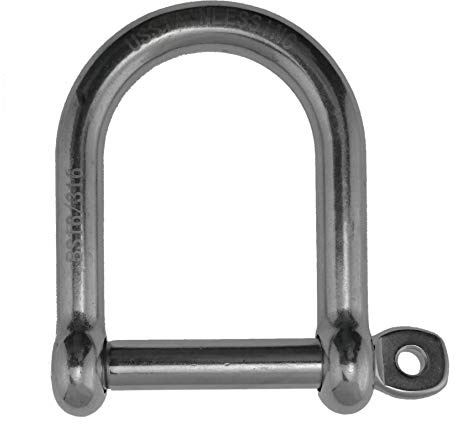 US STAINLESS Stainless Steel 316 Wide D Shackle 3/8 (10mm) Marine Grade
