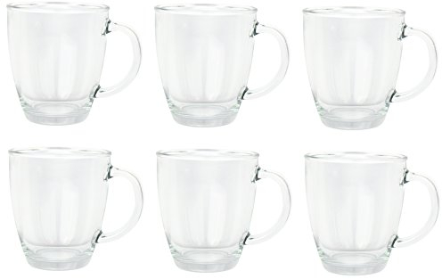 6er Set Teegläser Teetassen Glastassen Trinkgläser mit Henkel