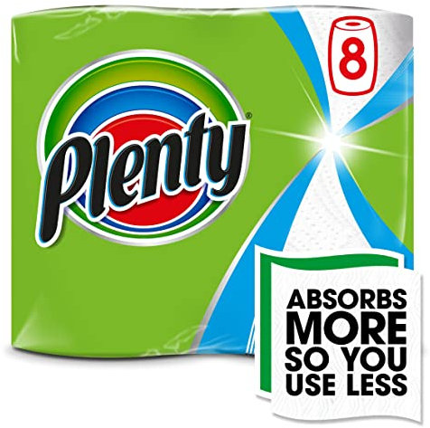 Plenty 8 Roll White Kitchen Towels 8 per pack