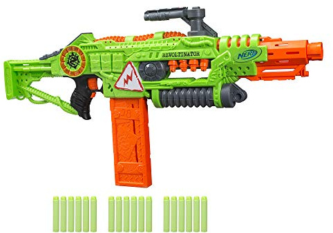 Revoltinator Nerf Zombie Strike Toy Blaster with motorized Lights Sounds & 18 Official Darts for Kids, Teens, & Adults