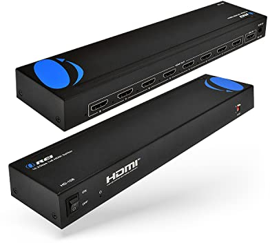 OREI HDMI Splitter 1 in 8 Out with Video Resolutions up to 4K@30hz, EDID Management, 10.2 Gbps Video Bandwidth & Plug and Play Installation