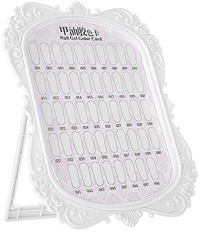 Sonew Présentoir pour l'art des ongles, 48 couleurs Cartes Nail Art Astuce Tableau d'affichage Rack, Vernis à ongles Gel Carte Nail Practice Manucure Tool