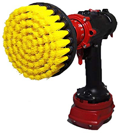 Kornely™ Cepillo Premium para Taladro, Medianamente Suave, Amarillo,10cm. Limpiador Profesional de Alta Potencia. No Raya Las Superficies. para Limpiar Baldosas, Juntas,Bañera,Ducha y Fibra de Vidrio