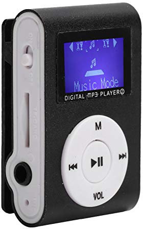 01 Lecteur de Musique, enregistreur Vocal Radio FM Mini MP3 Sports Back-Clip pour l'extérieur (Le Noir, 32GB, Noir)