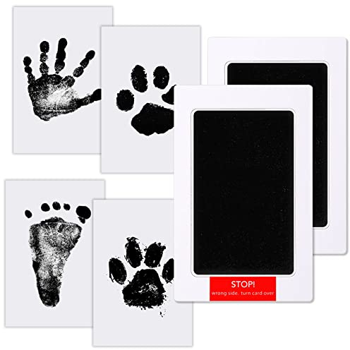 Baby Handabdruck und Fußabdruck Set，2 pcs Baby Fussabdruck Set, Baby Abdruckset für Neugeborene, Pfotenabdruck Set Hund, Pfotenabdruck Set Katze，Neugeborene Geschenke zur Geburt,Babyparty Geschenk