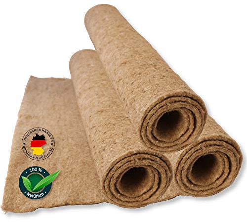 Tamay Tapis pour rongeurs en 100% chanvre, 100 x 50 cm | Tapis de cage sans poussière de première qualité pour lapins, cochons d'Inde, petits animaux – Tapis naturel en chanvre pour rongeurs (lot de 5