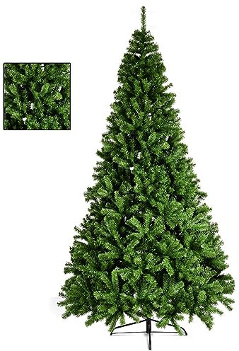 KOMFOTTEU Künstlicher Weihnachtsbaum 150/180/210/230/270 cm aus PVC, automatisch öffnender Regenschirm-Weihnachtsbaum mit Ständer, Christmas Tree (180 cm, Grün II)
