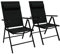 Outsunny Set of 2 Patio Folding Chairs with Adjustable Back, Aluminium Dining Chairs with Breathable Mesh Fabric Padded Seat and Backrest, Headrest for Outdoor Garden Lawn, Black
