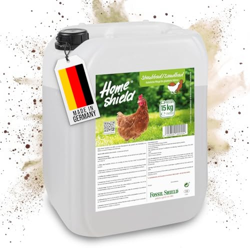 Home Shield Sandbad/Staubbad für Hühner, 15 kg Kanister - Natürliche Gefiederpflege, ohne chemische Zusätze, Hühnerstall-Zubehör zur Verbesserung der Gesundheit & Stallhygiene