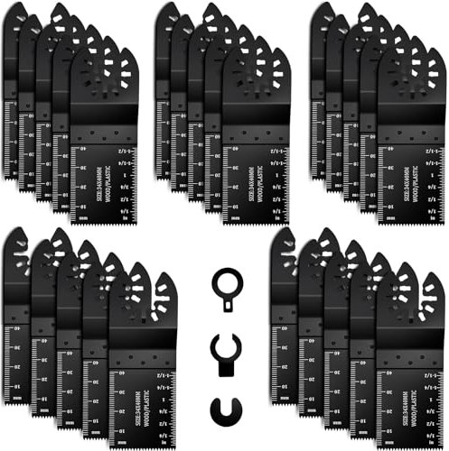 50PCS Multi Tool Blades,Universal Oscillating Saw Blades Professional Wood/Plastic Multitool Blades Wood Cutter Quick Release,Compatible with Milwaukee, Makita, Ryobi, Rockwell, Bosch