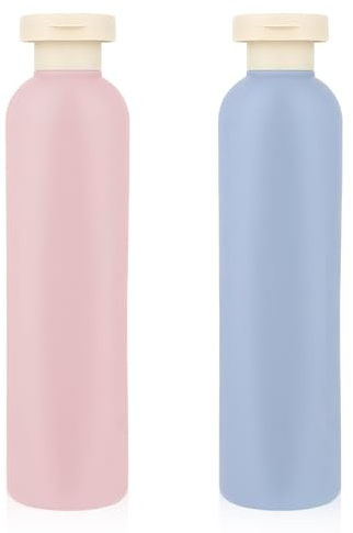 WLLHYF Lot de 2 flacons souples 200 ML - Récipients de voyage rechargeables en plastique vides avec bouchon à rabat - Accessoires de voyage pour shampooing, crèmes, lotion, après-shampooing (65,00
