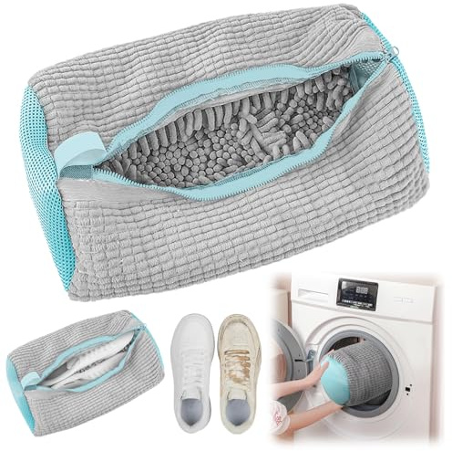Sac Lavage Chaussures Machine à Laver, Protection Multiple Sac Chaussure Machine à Laver,Réutilisable Sac Lavage Chaussures, Protéger les chaussures et les machines à laver (Gris- 1pcs)
