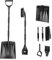 DENUOTOP Schneeschaufel Mit Bürste (EIS entfernen, Schnee schaufeln), 3 in 1 Schneeschaufeln für Auto, Garten, Camping, Outdoor, Leicht, Abnehmbar