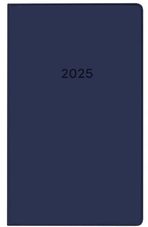 Idena 11148 - Taschenkalender 2025 im Format 8,7 x 15,3 cm, 1 Monat auf 2 Seiten, Terminkalender mit flexiblem Einband in Blau und Adressheft