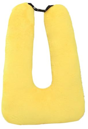 Explcior Cousin Voiture Enfant, Coussin de Voyage Enfant, Cale Tete Enfant Voiture, Coussin de Nuque pour Voyage en Voiture, Coussin de Nuque en Coton Doux pour Avion, Siège Auto(Yellow)