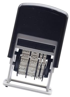 Qsvbeeqj Timbro con numero, con datario, multifunzione, con data, regolabile, per ufficio