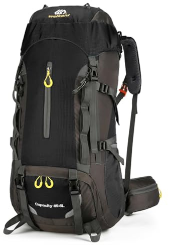 70L Backpack for Hiking Camping Trekking Travel Daypack Rucksack with Waterproof Rain Cover, Lightweight 65L+5L Large Outdoor Sport Climbing Rucksack Backpack for Men Women