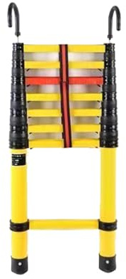 Ausziehbare Leiter mit Haken, 150 kg Tragkraft, tragbare, leichte Dachbodenleiter, faltbar, for die Arbeit im Innen- und Außenbereich(3 Meters)