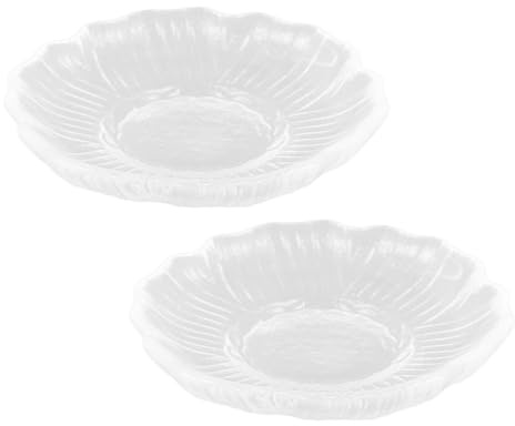TOVINANNA Platillo de Té de Vidrio Transparente Redondo 2 Piezas Posavasos para Taza de Té Plato Multiusos para Postres y Café para Mesa Hogar y Restaurante Reutilizable