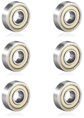 8 Pezzi Cuscinetti a Sfere 608ZZ in Metallo, per Skateboard, Pattini, Longboard, Micro cuscinetti Alta Qualità (8x22x7 mm)