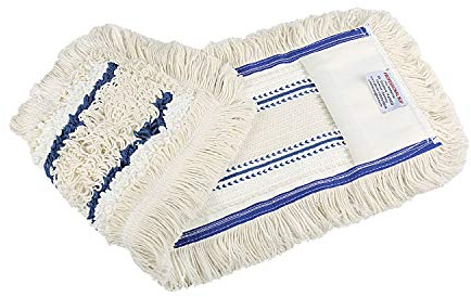 Baumwoll Wischmop 40 cm mit Mikrofaser Ersatz für Mop Klapphalter - Wischmoppbezug , für Versiegelung Reinigung von Bodenbeläge wie Laminat, Dielen, Fliesen Feudel, Bodenwischer Ersatzbezug (1)