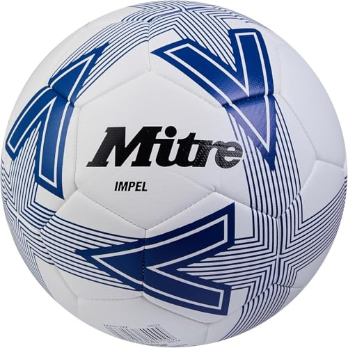 Mitre Impel L30P Football, Highly Durable, Shape Retention, White/Blue, 3