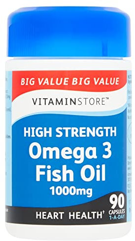 Vitaminstore High Strength Omega 3 Fish Oil 1000mg 90 Capsules 1-a-Day