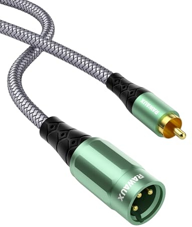 RAWAUX XLR till RCA-kabel, 3 stift XLR hane till RCA-hane, stereoljud, adapter, anslutningskabel, asymmetrisk mikrofon för högtalare, 2M förstärkare