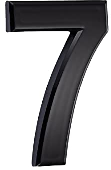 3in 3D Número de buzón Número de casa negro número de puerta para número de puerta, número de dirección, negro resistente al viento y la corrosión 7.5cm (Negro7)