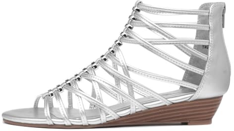 Lilley Womens Metallic Strappy Gladiator Sandal - Size 4 UK - Multicolour