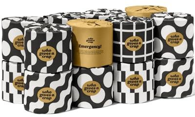 Who Gives A Crap 100% Bamboo Toilet Paper 3 Ply, 330 Sheets-16 Pack