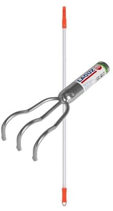 Garden Cultivator with 3-Prong Claw Rake, 140 cm Aluminium Handle, Heavy-Duty Steel
