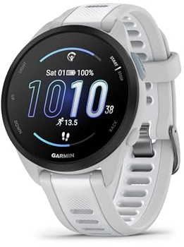 Garmin [Renewed Forerunner 165 Music GPS 43mm Running Smartwatch, Lightweight, AMOLED Touchscreen, Advanced Training & Insights, Safety & Tracking Features,up to 11 days Battery Life, White (Renewed)