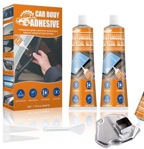 LIKFCBOND Colle pour Sceller Carrosserie, Silicone Noir pour Voiture, Colle pour Carrosserie Voiture, Scellant Vitres de Voiture, Silicone Noir pour Carrosserie, Vitres et Autres Pièces Automobiles