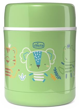 Chicco Thermobehälter für Lebensmittel, Thermo-Babynahrungsgeschirr, hält die Temperatur bis zu 6 Stunden, für warme und kalte Lebensmittel, Baby-Nahrungsbehälter, Edelstahl, 300 ml, 6 Monate +